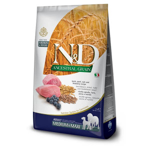 FARMINA N&D DOG LG LAMB & BLUEBERRY M/L suņu barība Jērs, mellenes 12kg